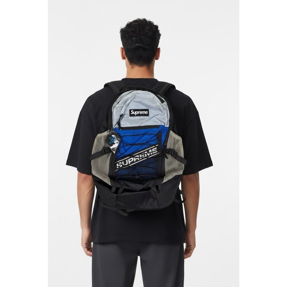Supreme FW23 3D Logo Backpack Blue Box Logo Authentic NEW - Picture 7 of 7